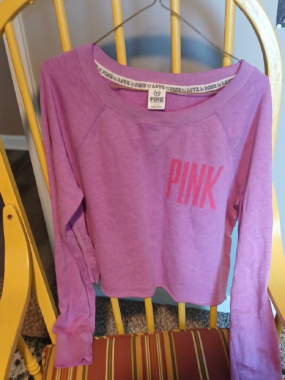 Pink Victoria's Secret  crp Sweatshirt SzM
